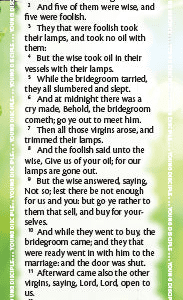 Project: Memory Bookmark (Matthew 25:1–13)